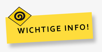 gelbes Schild mit Logo der österreichischen Krebshilfe, darauf steht: wichtige Info