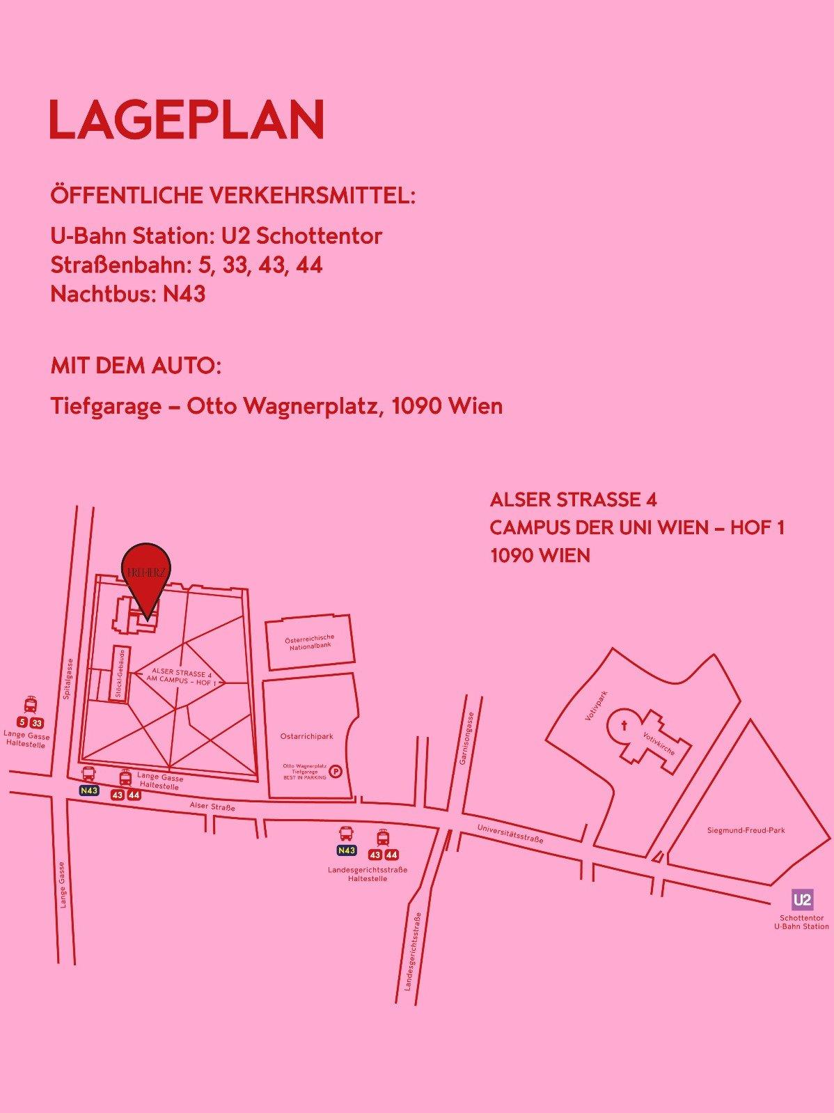 Lageplan und Anreisetipps zur Pink Ribbon Christmas Charity