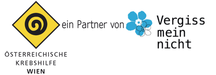 Gemeinschaftslogo Österreichische Krebshilfe Wien und Vergiss mein nicht
